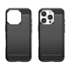 Carbon Case Silikonhülle für iPhone 16 Pro - Schwarz