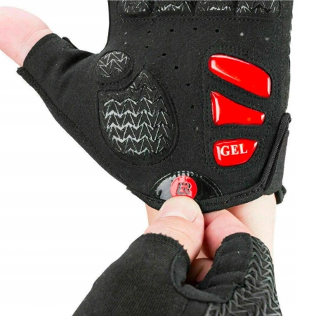 Rockbros S169BR XXL cycling gloves with gel inserts - black and red