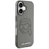 Original Handyhülle IPHONE 16 Karl Lagerfeld Hardcase IML Rhinestones Karl Head schwarz
