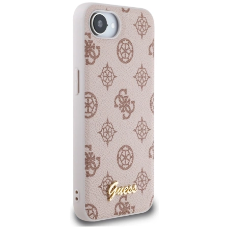 Guess Peony Script Logo MagSafe iPhone 16e Hülle - Braun