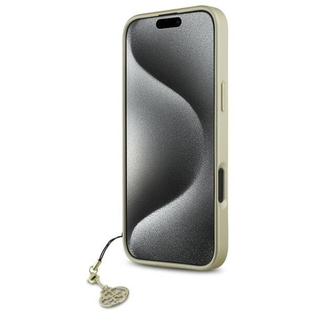 Original Handyhülle IPHONE 16 Guess Hardcase 4G Charms Collection (GUHCP16SGF4GBR) braun