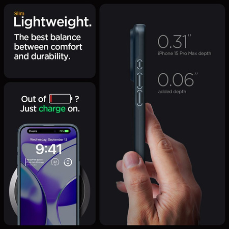 Spigen Thin Fit, Metallschiefer – iPhone 15 Pro Max