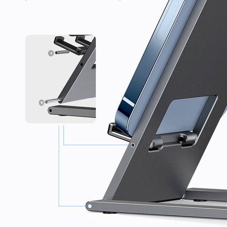 Baseus składany biurkowy stojak uchwyt na tablet szary (LUKP000013)