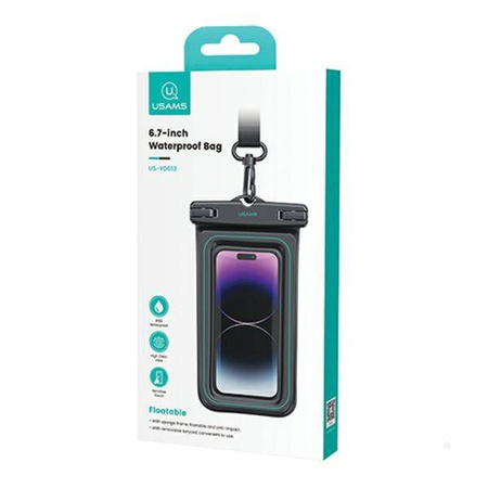 USAMS Etui wodoodporne 6.7" IP68 czarny/black FSD1301 (US-YD013)