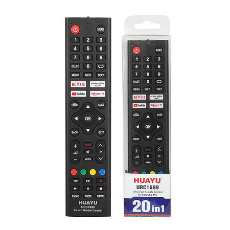 PILOT UNIWERSALNY TV LCD 20W1 URC1699 SMART, NETFLIX, YOUTUBE (LG, SONY, SAMSUNG, PHILIPS, PANASONIC, JVC, BEKO, THOMSON, VESTEL, GRUNDIG, HITACHI, HISENSE, HAIER ITP.)