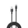 Kabel Acefast C14-04 USB-A - USB-C sprężynowy 480Mb/s 3A 1.2m - czarny