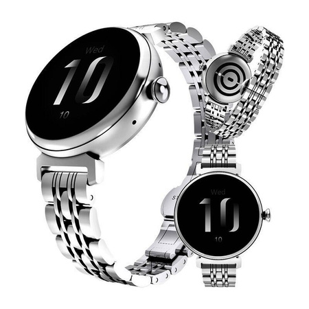HIFUTURE smartwatch metalowy z funkcją rozmowy AURA (IP68) srebrny