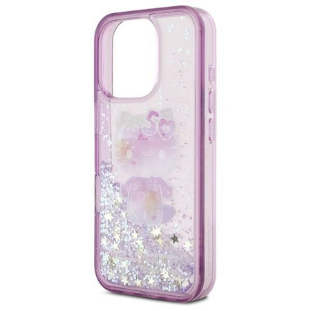 Original Handyhülle IPHONE 16 PRO MAX Hello Kitty Hardcase Liquid Glitter 50TH Anniversary Party (HKHCP16XL50PPU) violett