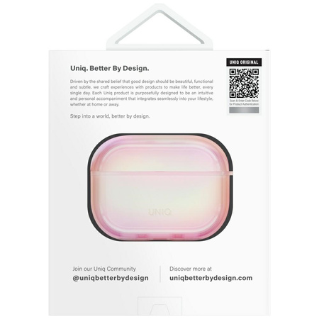 Etui UNIQ Iridescia do AirPods Pro 2     Hang Case pink prism