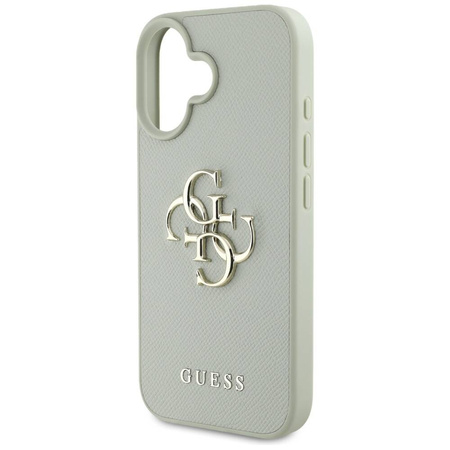 Case IPHONE 16 Guess Grained Big 4G Logo Small Classic Logo green