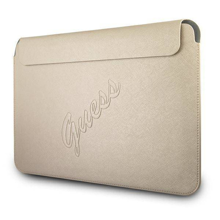 Guess Sleeve GUCS13PUSASLG 13" złoty /gold Saffiano Script