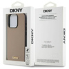 Etui DKNY Grained Metal Logo MagSafe na iPhone 15 Pro Max - beżowe