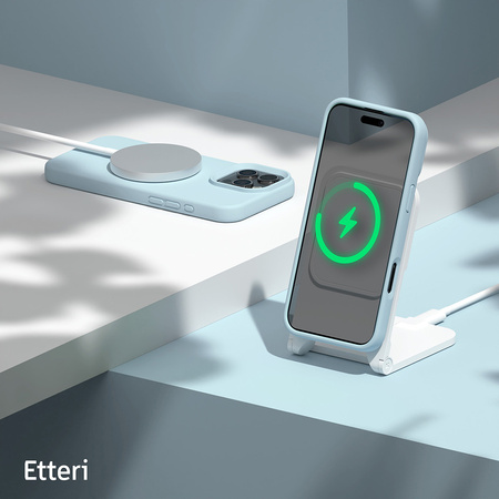 Nakładka Etteri Silicone Mag do iPhone 16 Pro 6,3" jasnoniebieska