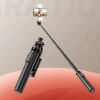 Selfie Stick WC12YDS Teleskopstativ 1,3 m aus Aluminiumlegierung mit Dual-Licht und Telefonhalter – Schwarz
