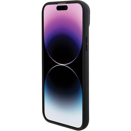 BMW MagSafe Leder Hot Stamp Hülle für iPhone 15 Plus – Schwarz