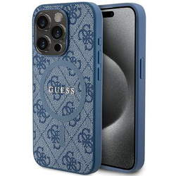 Oryginalne Etui GUESS Hardcase GUHMP14LG4GFRB do iPhone 14 Pro (Kompatybilny z Magsafe / 4G Ring classic logo / niebieski)