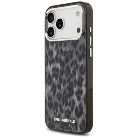 Karl Lagerfeld IML Leopard Pattern MagSafe Case for iPhone 17 Pro Max - Black