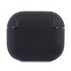 Original Handyhülle APPLE AIRPODS PRO 2 BMW Cover Geniune Leather Silver Logo (BMAP2SSLBK) schwarz