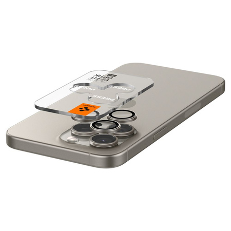 Spigen Optik.tR EZ Fit Camera Protector for iPhone 14 Pro / Pro Max / 15 Pro / Pro Max - natural titanium 2 pcs.