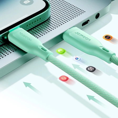 Joyroom Multi-Color Series SA34-AC6 USB-A/USB-C-Kabel 100 W, schnelle Übertragung, 1 m – Grün