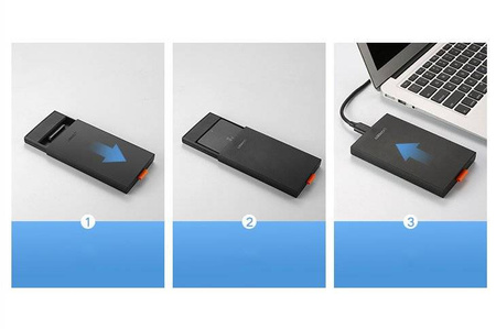 Ugreen kieszeń na dysk HDD SSD obudowa dysku SATA 2,5'' USB 3.2 Gen 1 (5 Gbps) micro USB SuperSpeed + kabel 0,5 m czarny (CM237 60353)