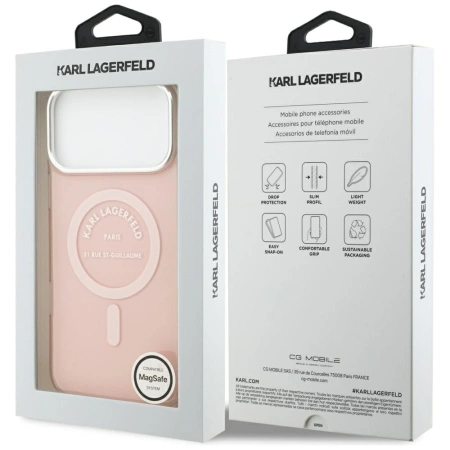 Karl Lagerfeld IML Karl RSG Logo MagSafe Case for iPhone 17 Pro Max - Pink