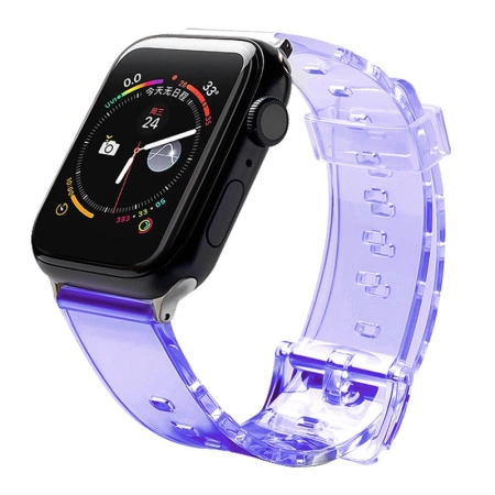 Pasek silikonowy bransoleta bransoletka Strap Light do zegarka Apple Watch 38 / 40 mm - fioletowy