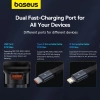 Baseus Enjoyment USB-A-Autoladegerät mit USB-C/ Lightning -60-W-Kabel – Schwarz