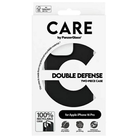 Etui IPHONE 16 PRO CARE by PanzerGlass Feature Double Defense Case 1334 czarne