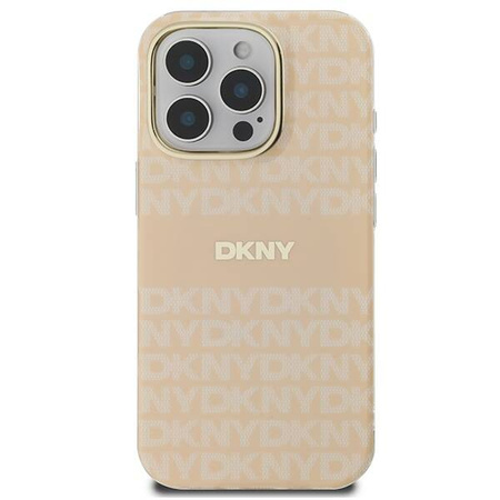 DKNY DKHMP16LHRHSEP iPhone 16 Pro 6.3" różowy/pink hardcase Repeat texture patern & Stripe MagSafe