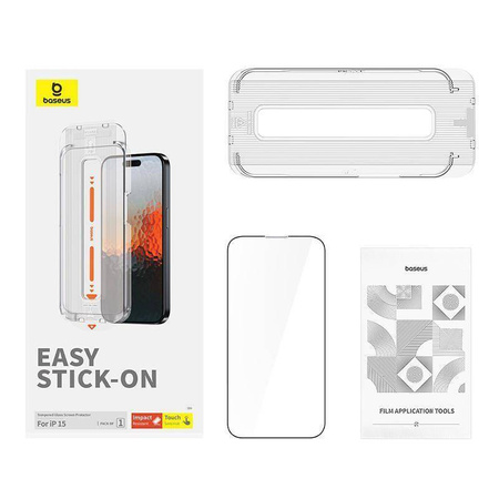 Szkło Hartowane 5D APPLE IPHONE 15 Baseus Sapphire Glass czarne