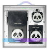 Nimmy Zestaw 3w1 torebka na telefon +     portfel + etui na lokalizator czarny/black Big Eyed Pet 2.0 Panda