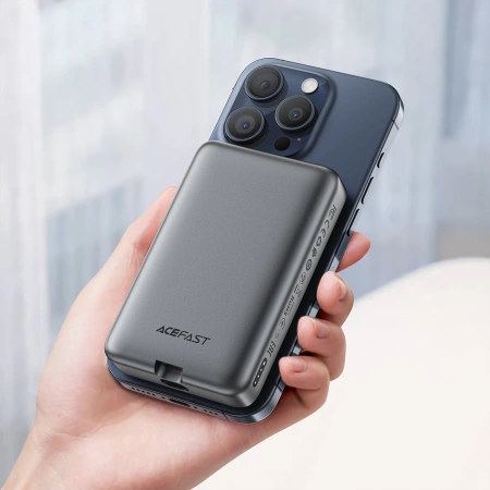 Powerbank Acefast M10 Magnetic 2x USB-C PD 30W with 15W Inductive Charging and USB-C Cable - Black