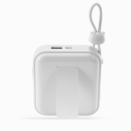 Joyroom powerbank z kablami USB C i Lightning oraz podstawką Cutie Series 10000mAh 22.5W biały (JR-L008) 