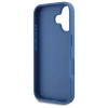 Etui Guess Hardcase Leather 4G Triangle Strass MagSafe na iPhone 16 - niebieskie