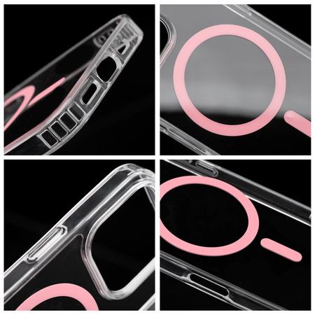 Drop Glue Colorful Ring Mag Cover kompatybilny z MagSafe pasuje do IPHONE 11 PRO MAX różowy