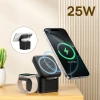 Ładowarka indukcyjna Baseus MagPro 3w1 25W kompatybilna z MagSafe do telefonu i smartwatcha - czarna