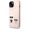 Original Case IPHONE 14 Karl Lagerfeld Hardcase Silicone Karl & Choupette Magsafe (KLHMP14SSSKCI) pink
