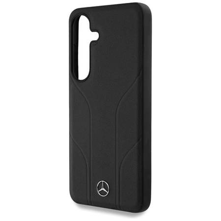 Case SAMSUNG GALAXY S25+ Mercedes AMG Hardcase Leather Debossed Lines MagSafe black