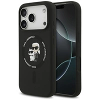Karl Lagerfeld Silikon Karl&amp;Choupette Ring MagSafe Case für iPhone 17 Pro Max - Schwarz