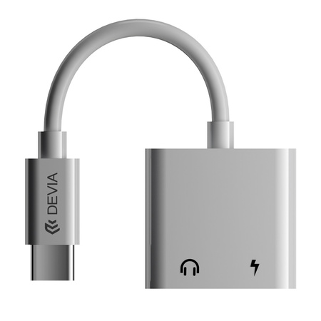 Devia adapter przejściówka Smart USB-C - USB-C (port) + USB-C (port) biały