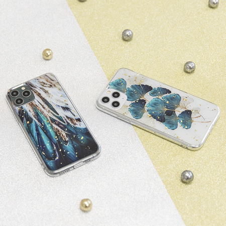 Nakładka Gold Glam do iPhone 15 Pro Max 6,7&quot; listki