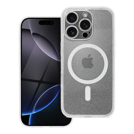 Futerał CLEAR MAG COVER z ochroną aparatu kompatybilny z MagSafe do IPHONE 16 Plus transparent glitter