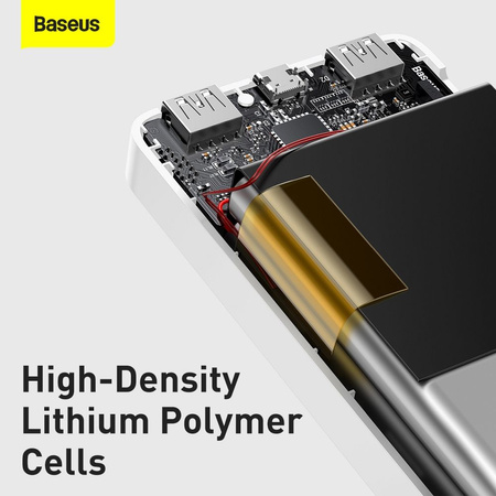 Baseus Bipow powerbank z wyświetlaczem 30000mAh 15W biały (Overseas Edition) + kabel USB-A - Micro USB 0.25m biały (PPBD050202)