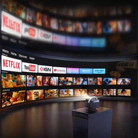 Yaber U12 LCD FullHD 1080p Multimedia Projector with Stereo Speakers - Black