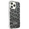 Schutzhülle IPHONE 13 PRO Guess Hardcase Leopard (GUHCP13LHSLEOK) grau