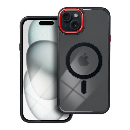 Futerał Color Edge Mag Cover kompatybilny z MagSafe do IPHONE 15 PLUS czarno czerwony