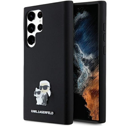 Oryginalne Etui KARL LAGERFELD hardcase Silicone Karl&Choupette Metal Pin KLHCS24LSMHKCNPK do Samsung Galaxy S24 Ultra czarny