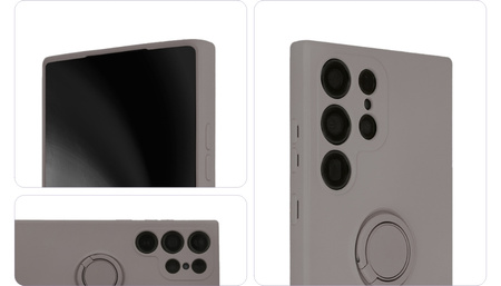 Nakładka Finger Ring do Samsung Galaxy S23 Ultra jasnoszara