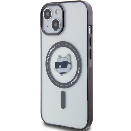 Karl Lagerfeld KLHMP15MHCHNOTK iPhone 15 Plus 6.7&quot; transparent hardcase IML Choupette`s Head MagSafe